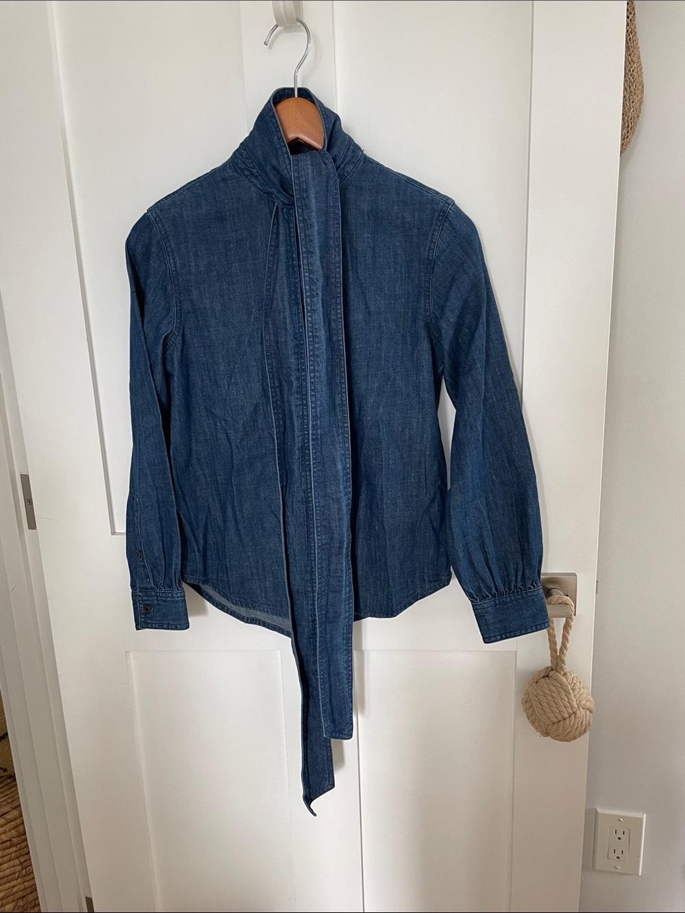 Madewell Denim Tie-Neck Shirt